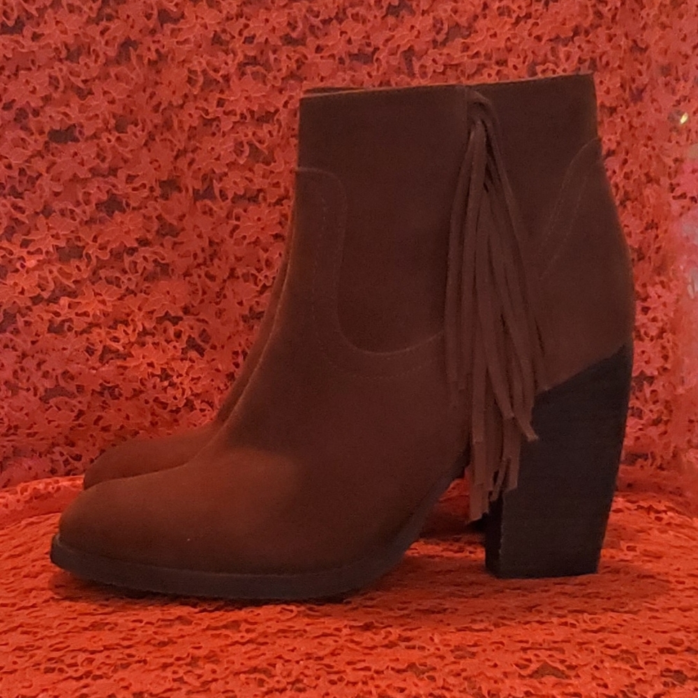 Sbicca Suede Fringe Booties